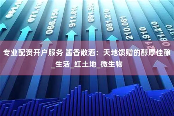 专业配资开户服务 酱香散酒：天地馈赠的醇厚佳酿_生活_红土地_微生物